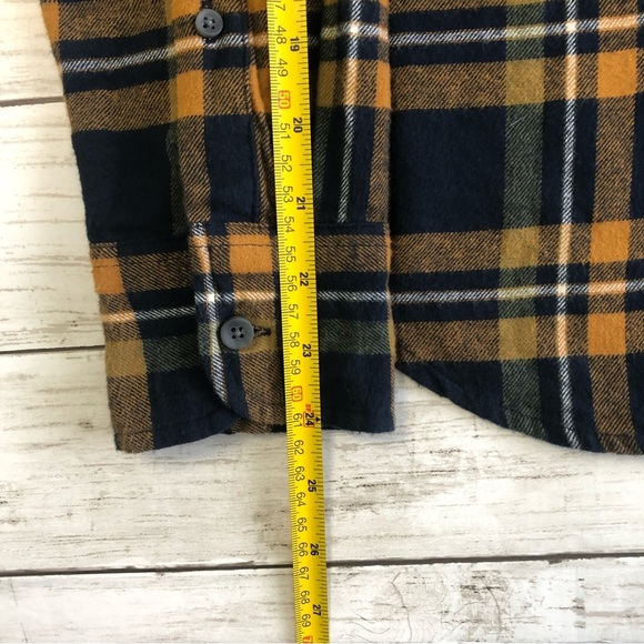 J.CREW Flannel Classic Men’s Blue/Yellow Plaid Long Sleeve Shirt Size S - Picture 13 of 14